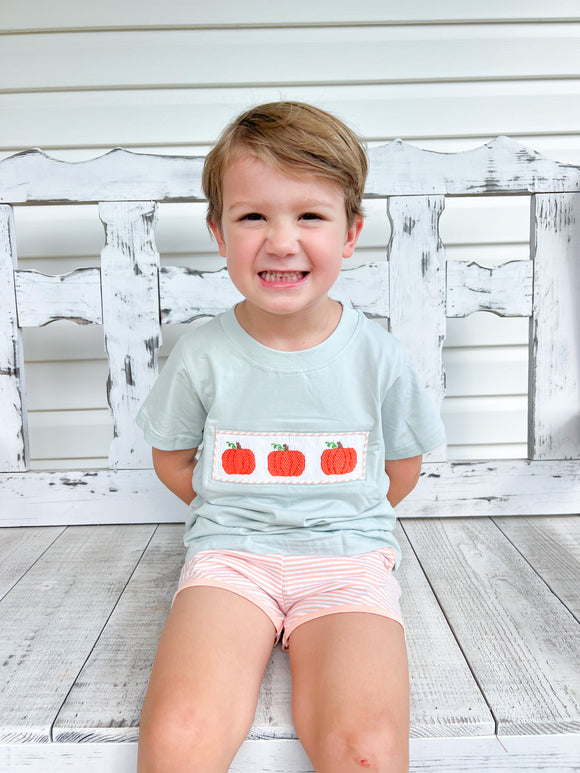 Boy's Sage Pumpkin Short Set