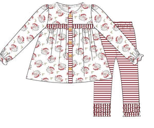 Girl’s Santa Print Legging Set