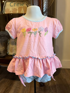 Girl's Flower Diaper Set