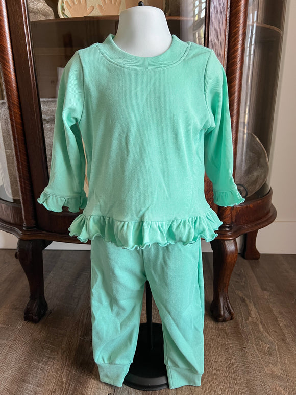 Girl's Mint Sweater Set