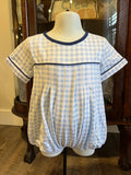 Boy's Baby Blue Gingham & Navy Bubble