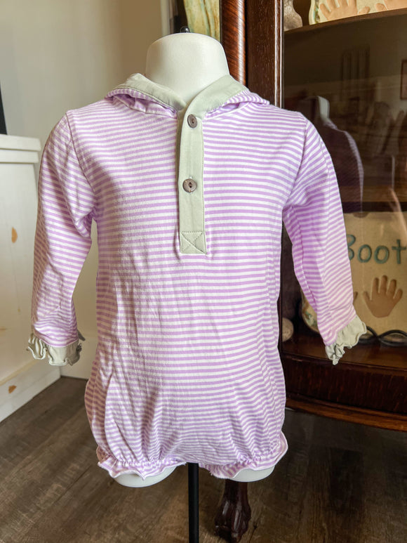 Girl's Purple Stripe and Sage Bubble