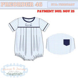 Boy's Baby Blue Gingham & Navy Bubble