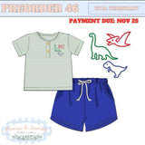 Boy's Dino Short Set