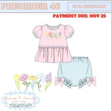 Girl's Flower Diaper Set