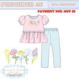 Girl's Flower Legging Set